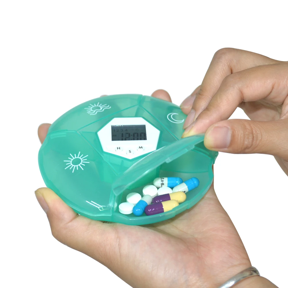 GREENWON 4 сетки Интеллектуальный пластиковый ящик для хранения электронный таймер напоминание медицина коробки будильник таймер таблетки Нас... от AliExpress WW