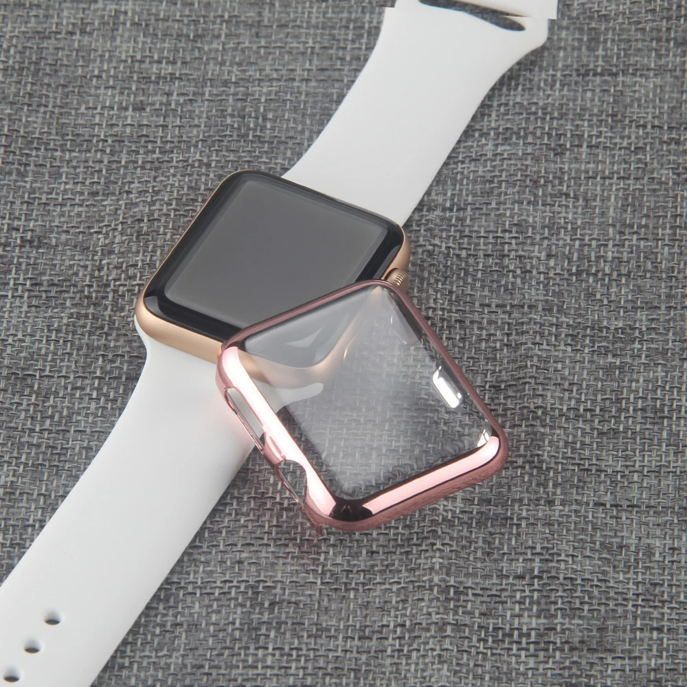 Защитная крышка для экрана Apple Watch чехол с гальваническим покрытием пластиковый
