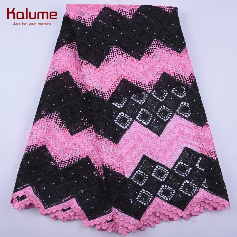Kalume 2020 Высокое качество африканская кружевная ткань желтый нигерийский