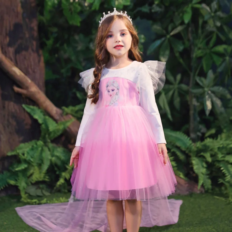 Детское платье для маленьких девочек платья Эльзы Анны покрой Принцесса детей