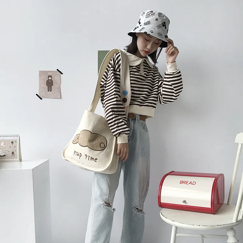 Youda оригинальный стиль женская милая плюшевая вышитая сумка на плечо большая