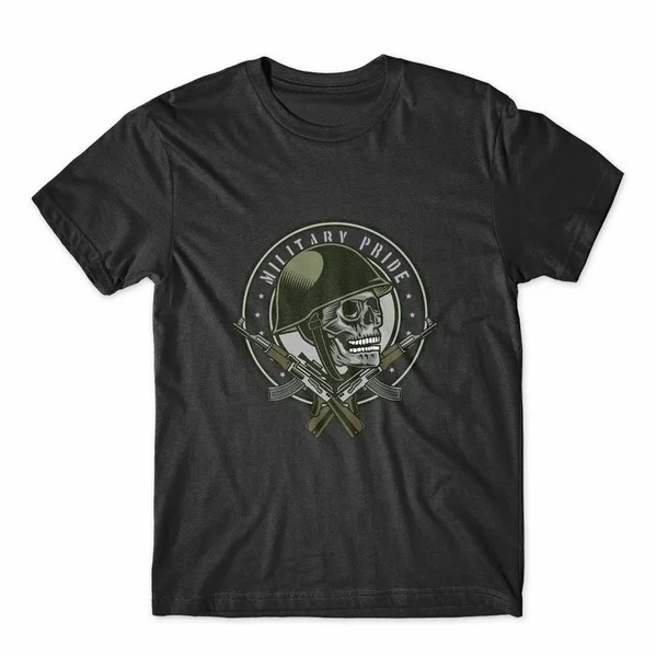 

Military Pride Skull Soldier T-Shirt 100% Cotton Premium Tee NEW