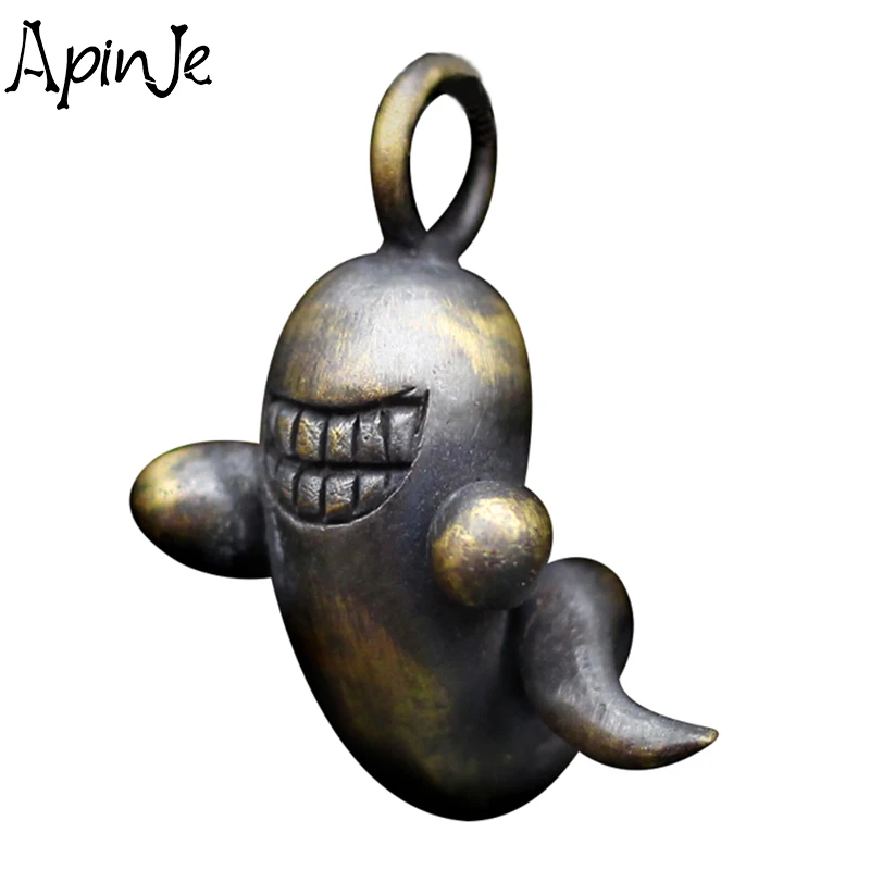 

Apinje Brass Pendant Necklace Men Personality Ghost Cartoon Gym Hip Hop Rock Jewelry