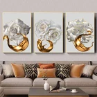 Простое позолоченное украшение для гостиной с крыльцом, светлая Роскошная роспись с цветами, атмосфера ресторана, картина с розой