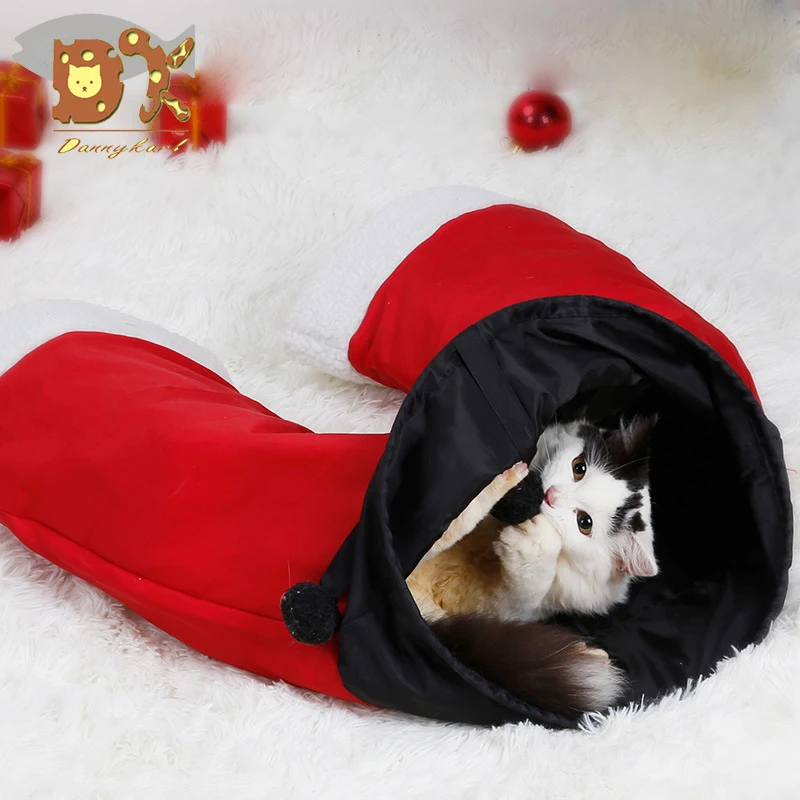 2019 Рождество Санта брюки туннель для кошек складной 3 способ играть игрушка
