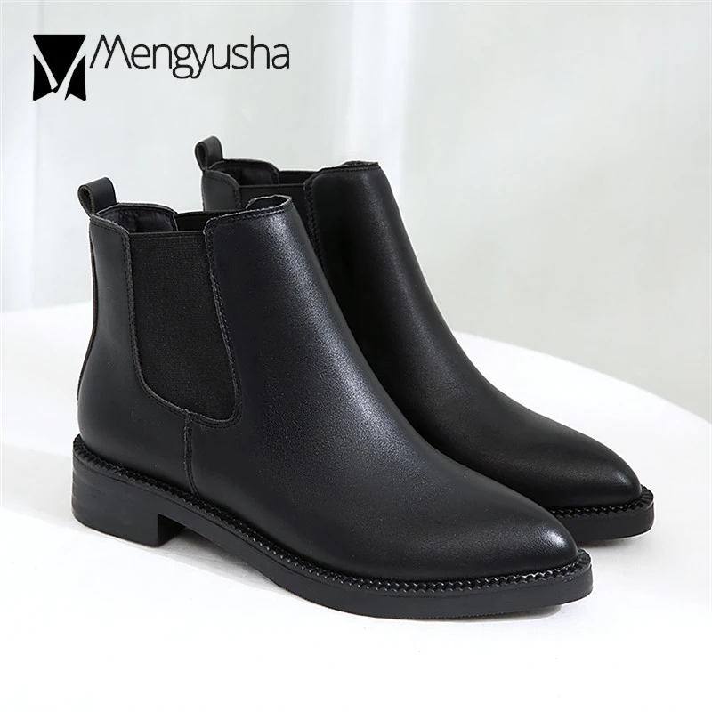 Зимняя обувь плюшевые меховые сапоги женские готические с острым носком