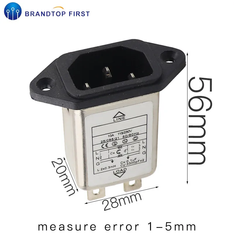 IEC 320 C14 Мужской Разъем Панель крепление Мощность линия EMI фильтр 10A 125/250 В лучше чем
