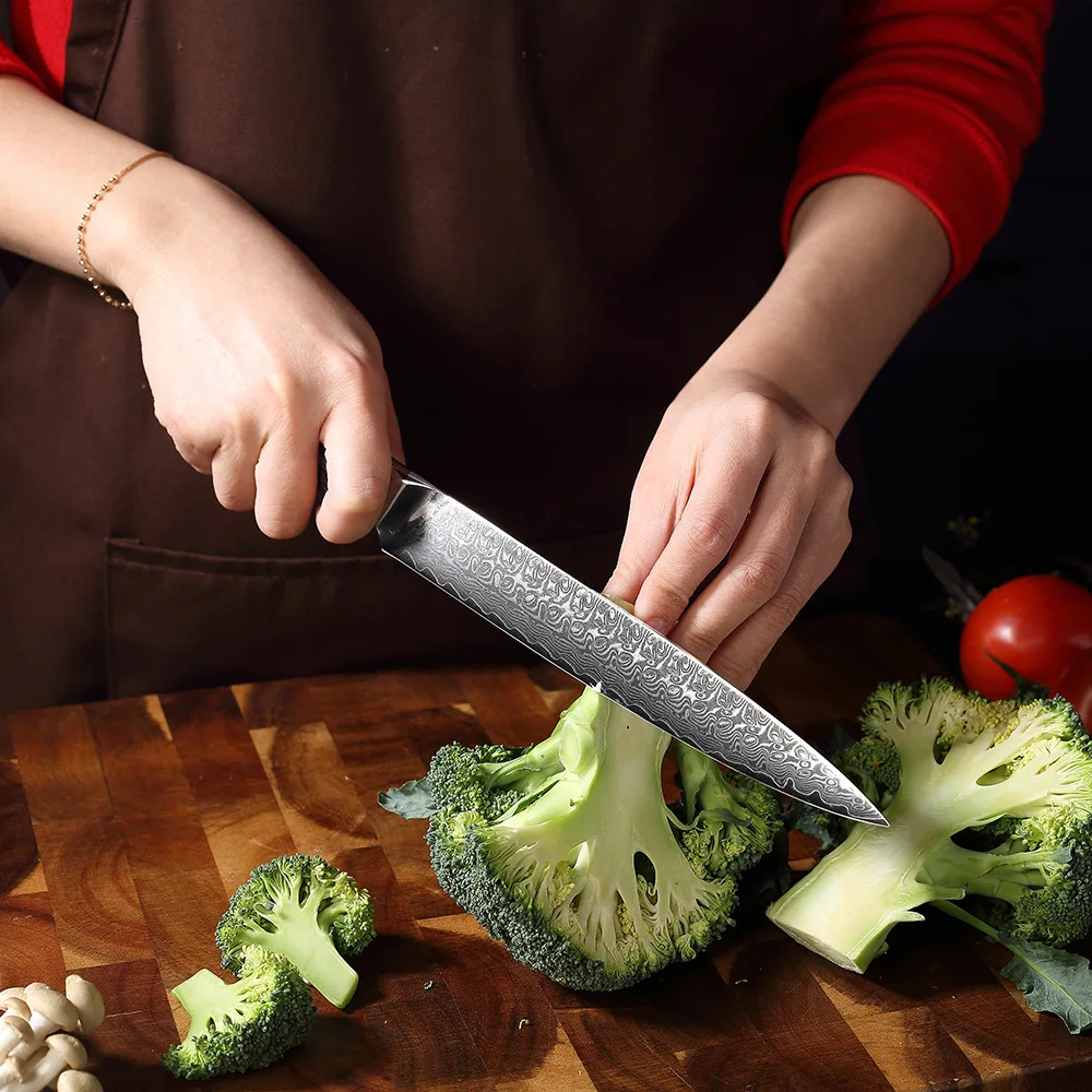 Нож кухонный с лезвием из дамасской стали 8 дюймов|Кухонные ножи| |