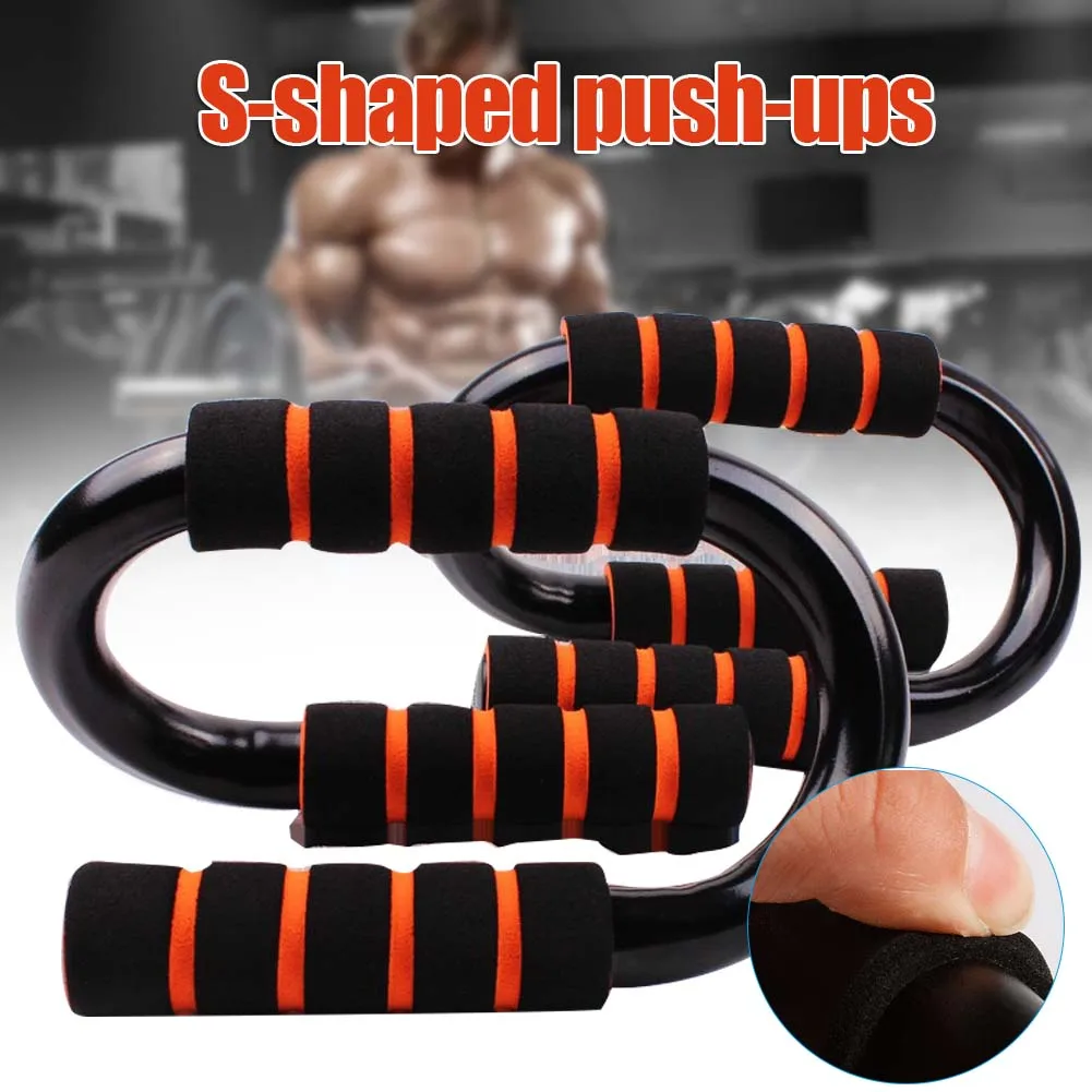 

Hot Sale 2 Pcs S Shape Push up Stands Muscle Trainer Handle Bar Non-Slip for Home Arm Chest Exercise Training Fitness ED889