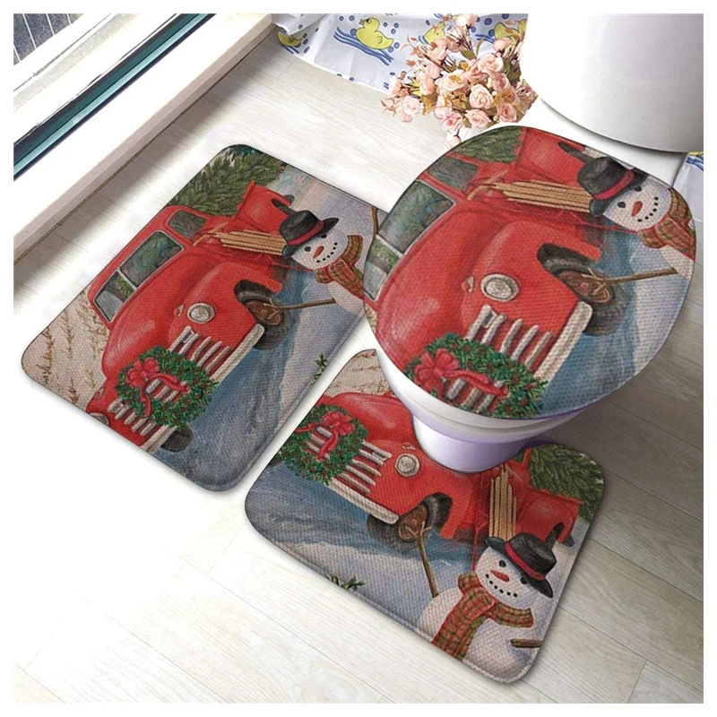 

Carpet mat 3 pieces non-slip bathroom rug coarse pile shower mat washing machine can be washed for living room office home