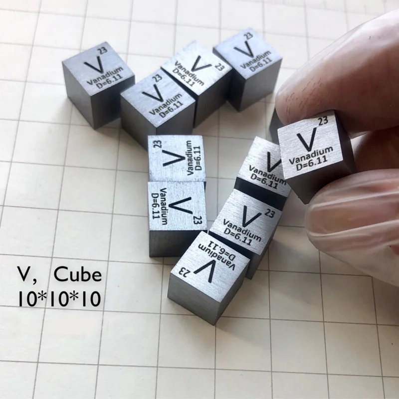 Ванадиевый Металл V Cube 99.9% образец элемента в периодическом элементе 10x10x10 мм |
