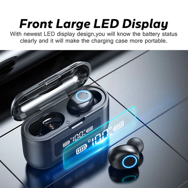 

TWS Wireless Headphones Bluetooth Earphones with Microphone Sports Waterproof Bluetooth Headsets Touch Control Music Earbuds