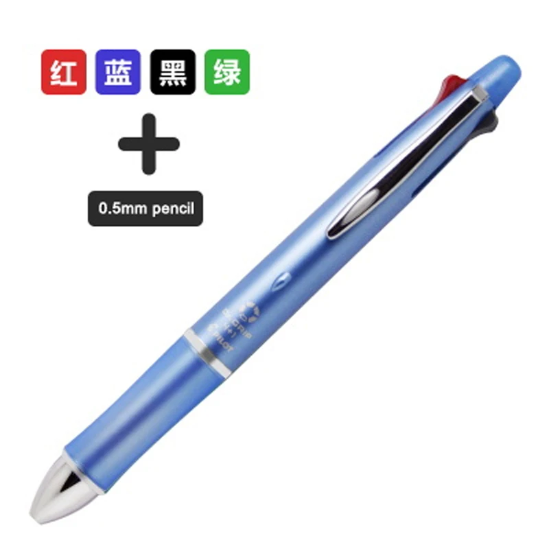 Pilot Dr. Grip 4+ 1 BKHDF-1SR 4 шариковая ручка 0,7 мм черный, синий, зеленый, красный 1 механический карандаш 0,5 мм - Цвет: Light blue