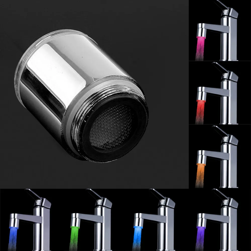 

Кухонный смеситель с датчиком температуры, 7 цветов, сияющий светодиодный светильник Для душа, кухонный кран