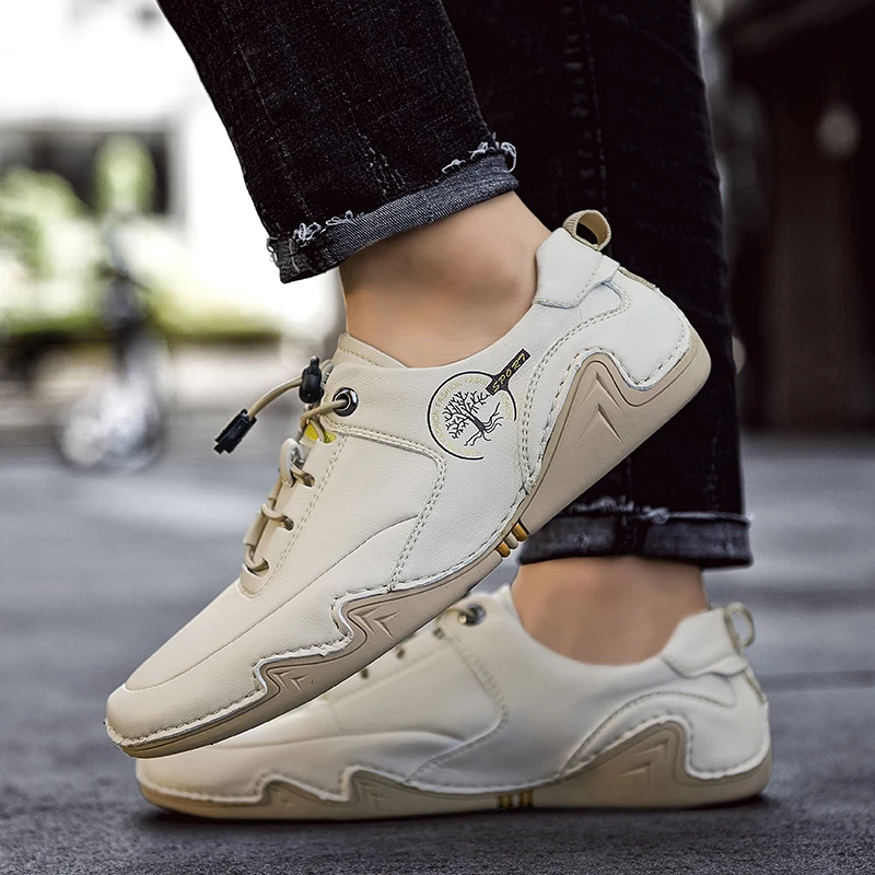 Мужская обувь Кожаные мужские лоферы Повседневная Уличная Модная для вождения с