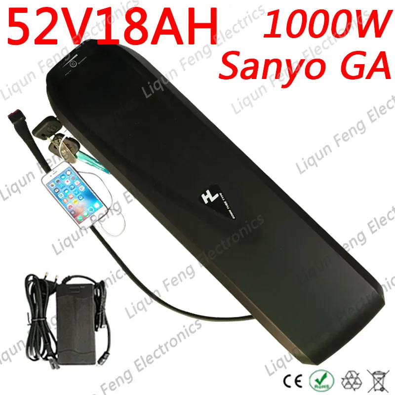 США ЕС нет налога Новый чехол с акулой 14S Sanyo cell 52V 18AH литий ионный аккумулятор 48V 750W