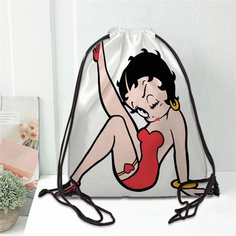 

Betty Boop Drawstring Backpack Women Men Causal Travel Bags Softback Gift Fashion Storage Bags Ladies Shopping Bags New 20201102