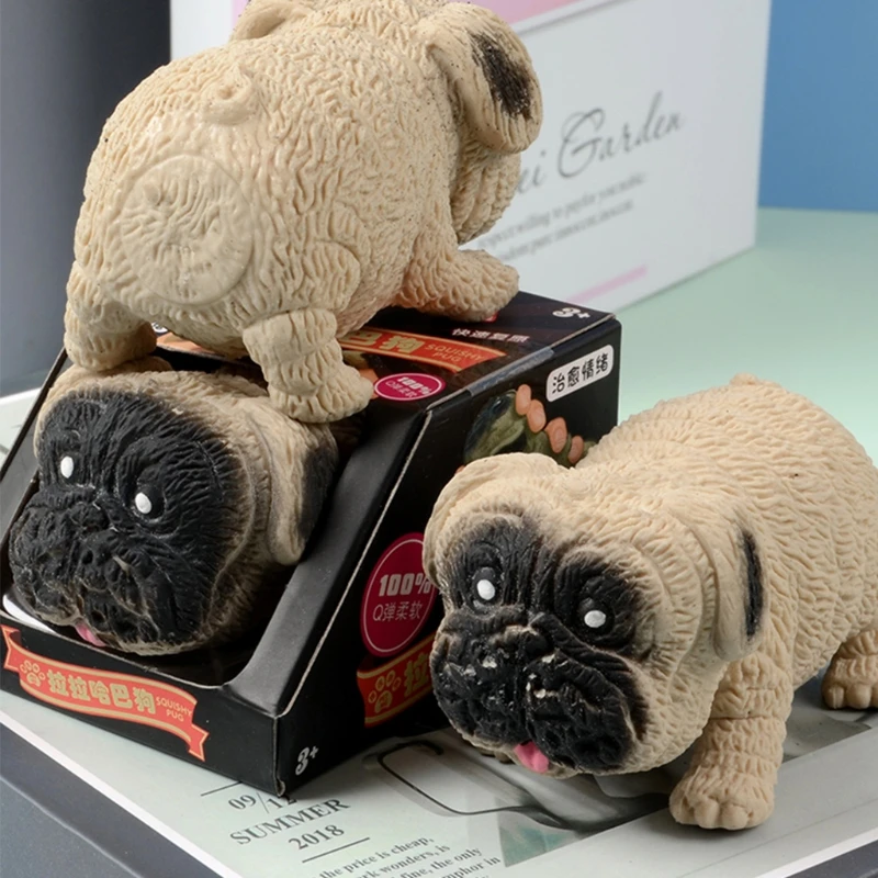

Creative Venting Decompression Toy Pug Novelty Practical Dog Anti Stress Sand Elastic Stretching Pinch Adults Practical Jokes Sq