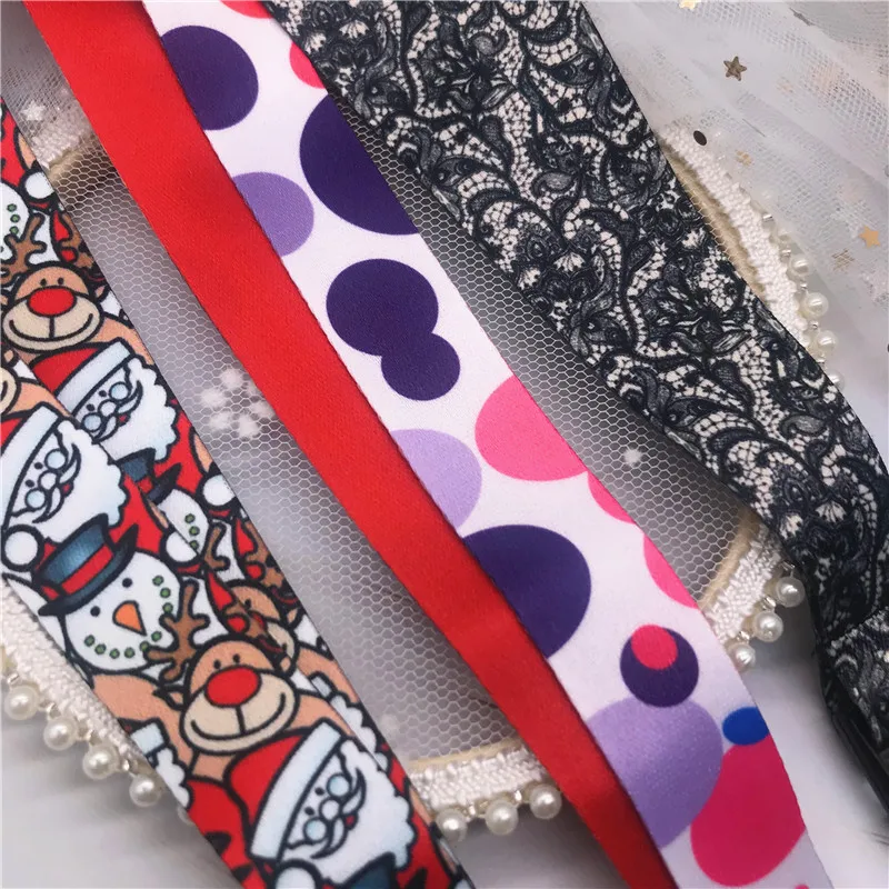 Новый кружевной шнурок с подвеской в виде волны Рождественский узор для бейджа
