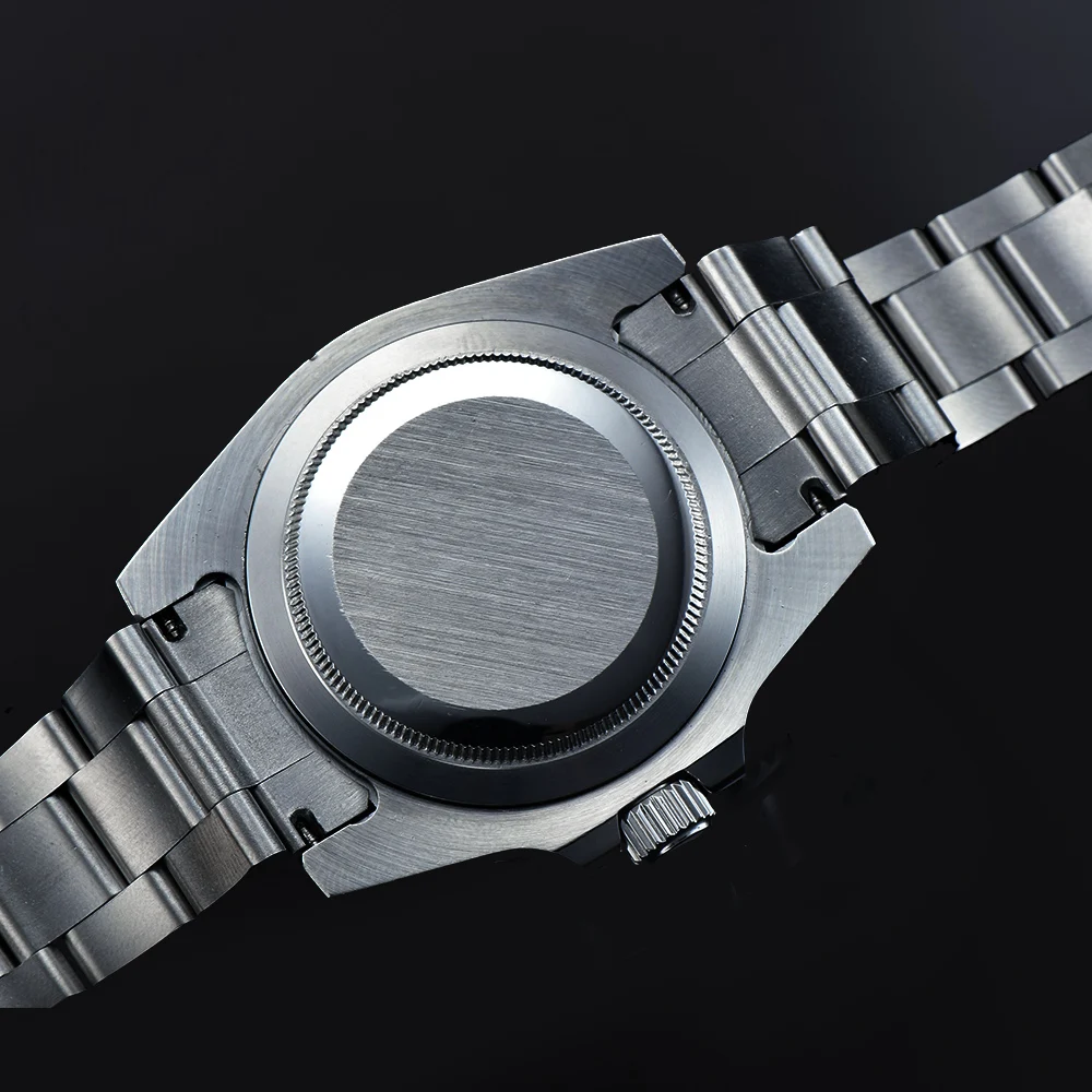 Мужские часы с автоматическим чёрным и красным циферблатом из нержавеющей