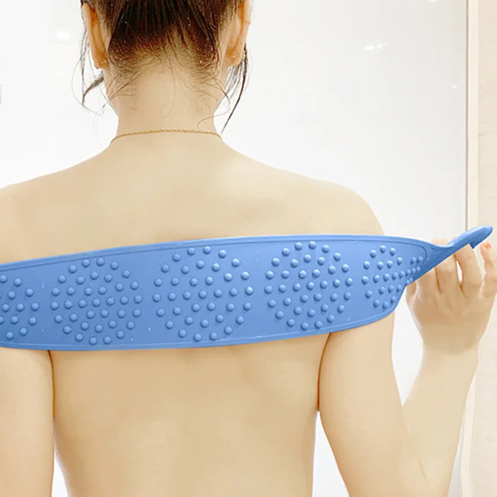 Body Wash Silicone Body Scrubber Belt Double Side Shower Exfoliating Belt Removes Bath Towel DC156