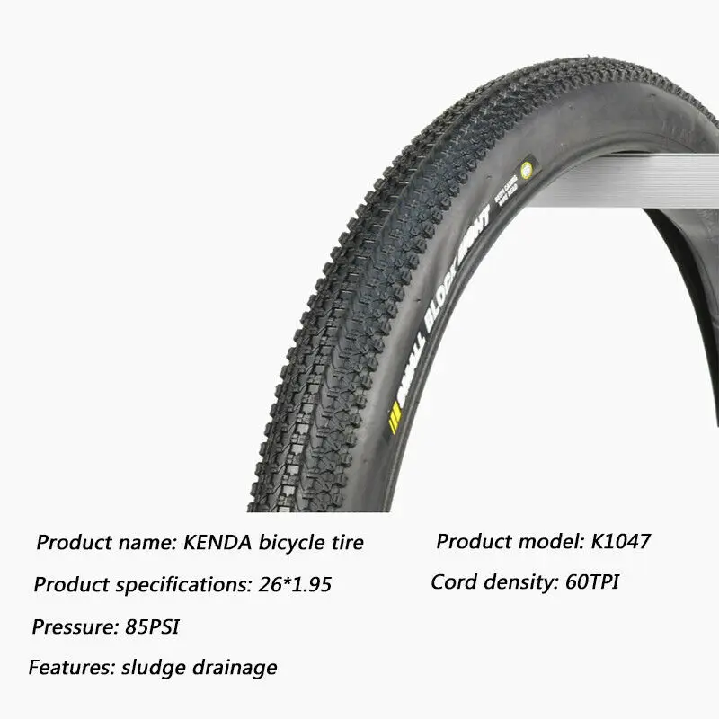 KENDA K1047 MTB велосипедные шины 26*1 95 60TPI 85PSI горный велосипед Нескользящие Низкие Шины