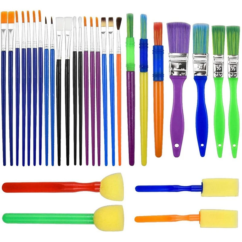 

1 Set Sketch Pencils + Charcoal Pencil Eraser Kit & 30 PCS Colorful Artist Paint Brush