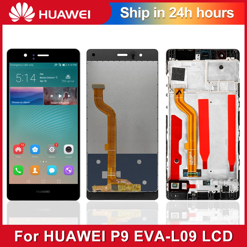 

Оригинальный ЖК-дисплей 5,2 дюйма для Huawei P9 EVA-L09 L19 L29, ЖК-дисплей с сенсорным экраном и дигитайзером в сборе с рамкой, бесплатная доставка