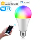 Умная ампула с Wi-Fi лампочка Siri Led E27 Apple Homekit умсветильник управление голосом полноцветная лампочка Bluetooth RGB лампа