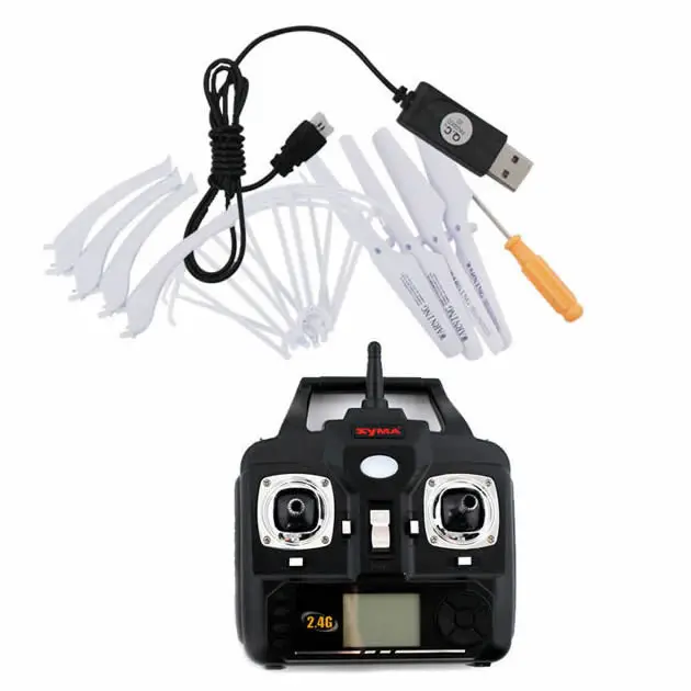 

Blades + Landing Gears + Protective Frames + USB Charging Line and Remote Control Screwdriver for Syma X5S X5SW X5SC Drone