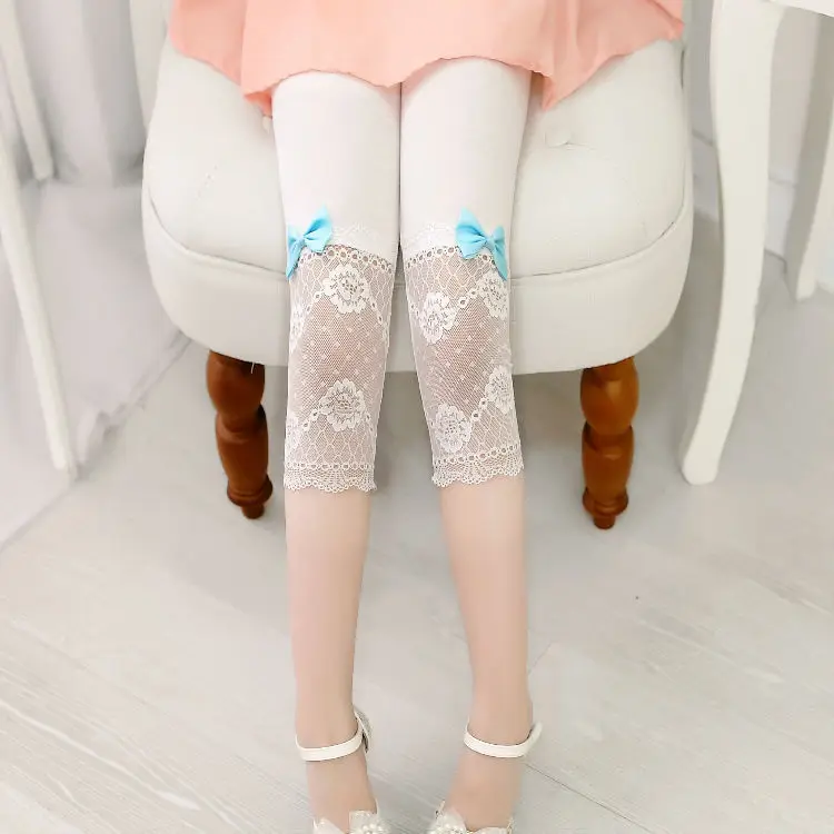 

Girls Knee Length Kid LeggngsPants Candy Color Children Cropped Clothing Spring-Summer Bottoms Leggings