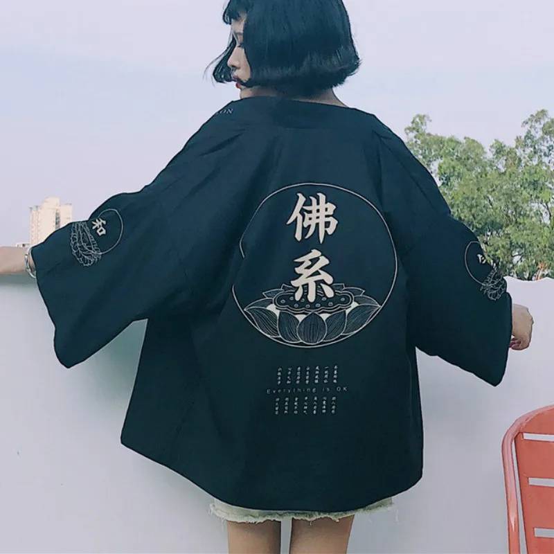 Новинка 2020 Китайский Персонаж черный Харадзюку японский модный стиль женское