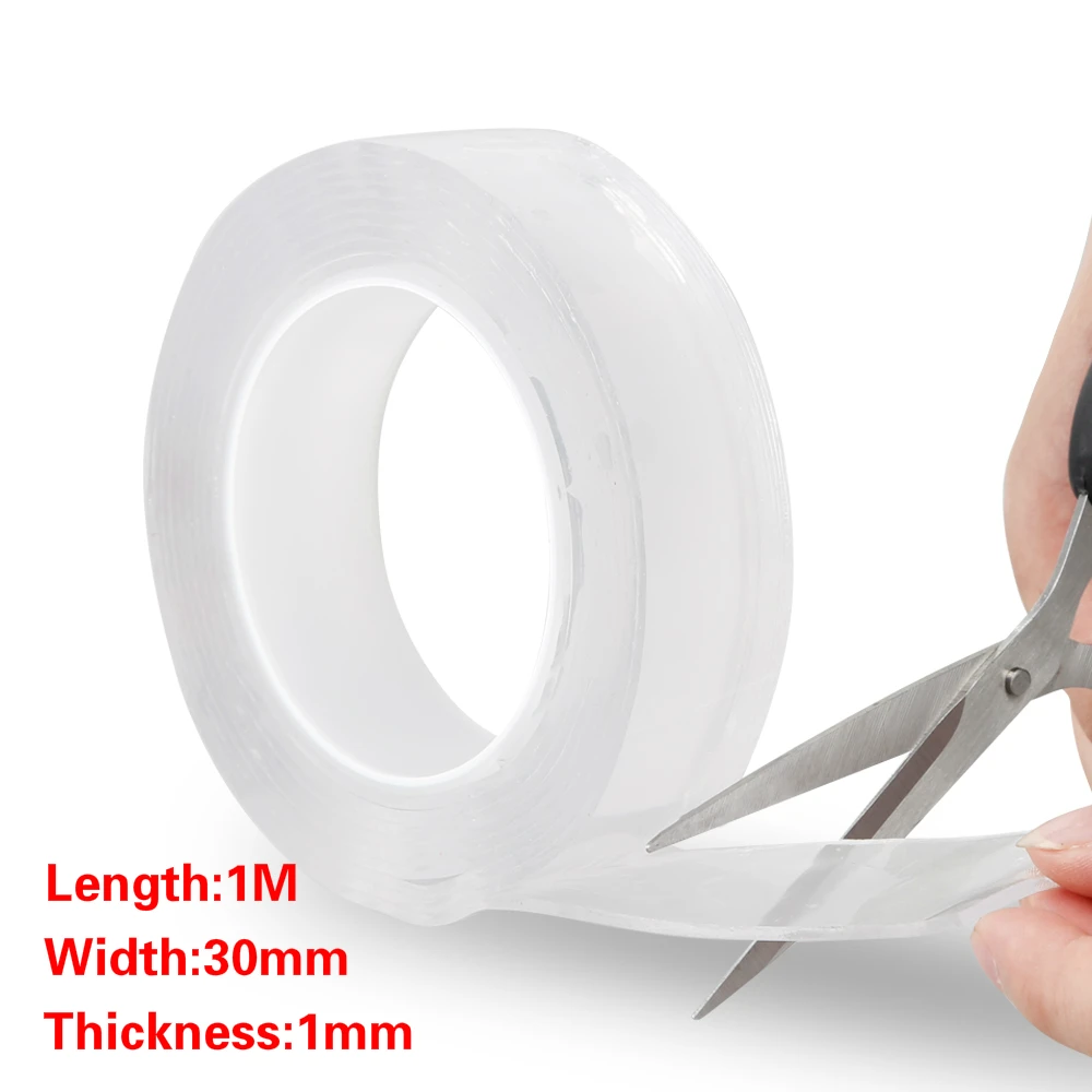 1Mx3cmx1mm Нано-бесследная Волшебная двусторонняя клейкая лента противоскользящая фиксированная клейкая лента моющаяся многоразовая 600 наклеек клейкая лента - Цвет: 1Mx3cmx1mm