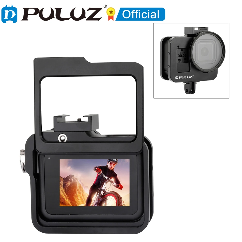 Твердый чехол PULUZ для GoPro HERO 8 черный корпус защитный + Защитная рамка камеры HERO8 |