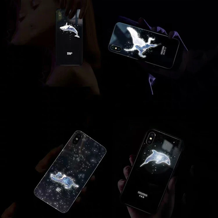 Call Flash Phone Case For iPhone 12 11 Pro X XS MAX SE 6 6S 7 8 Plus XR S LED whale Animal Light Color Change Shockproof Cover | Мобильные