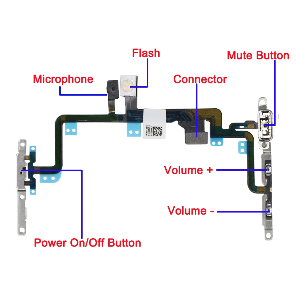 10 шт./лот гибкий шнур питания с металлическим держателем для iPhone 5 5S 6 6S 7 8 Plus X