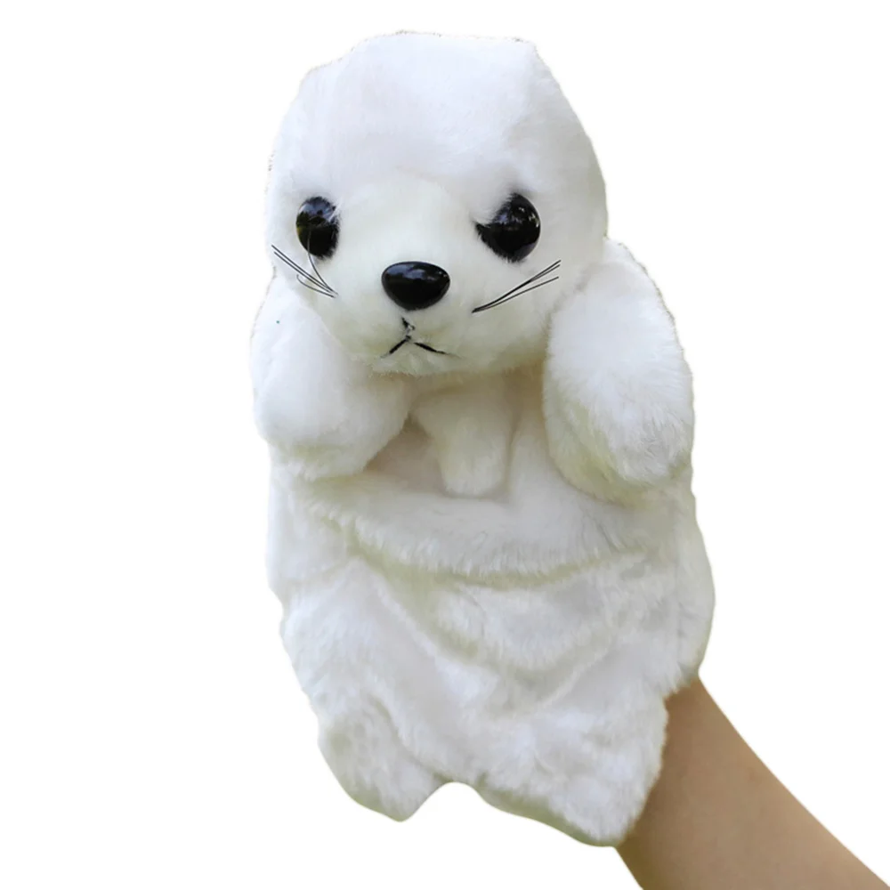 

1PC Sea Lion Hand Puppet Plush Doll Story Telling Prop Role Play Doll Interactive for Family