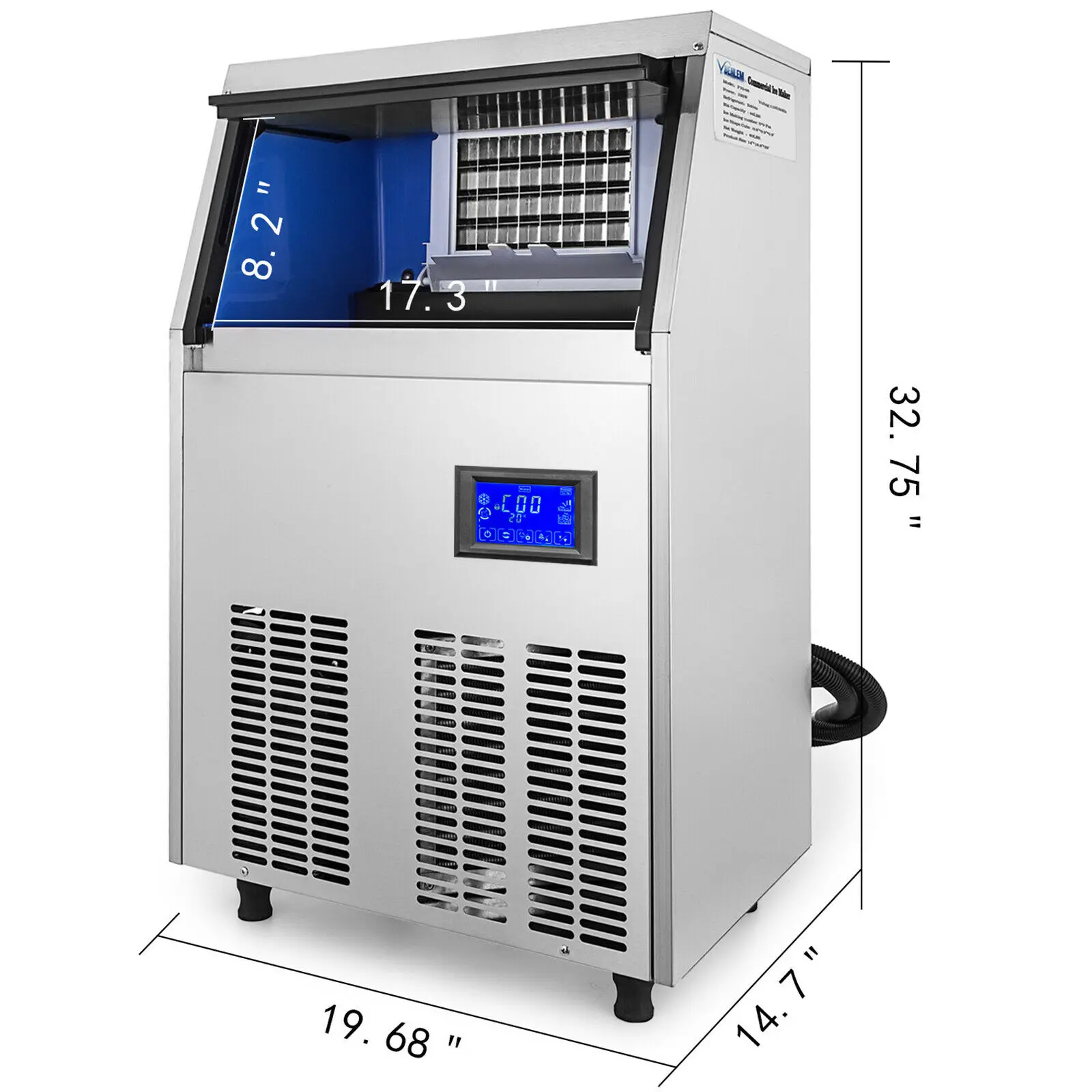 Moracle Hielo машина 220 V Hielo машина для Hacer Hielo con Управление автоматический LCD(40 кг
