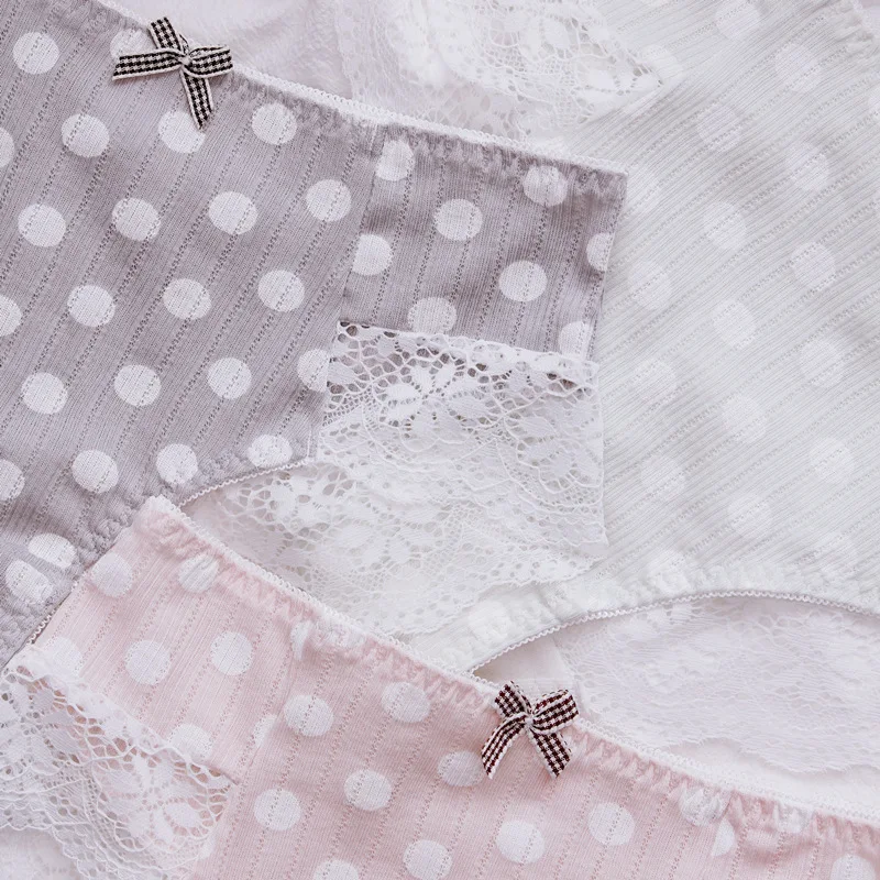 Женские трусики в горошек SP &amp CITY бесшовные хлопковые стиле ретро с милым бантом