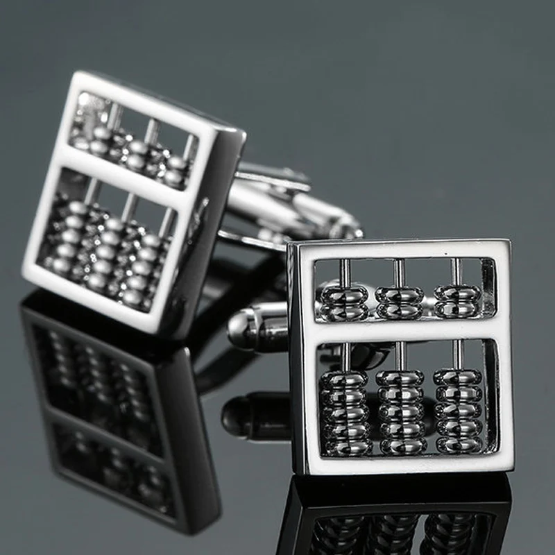 

High quality men's shirt cuff link fashion suit classic jewelry function abacus cuff link designer business shirt badge pin gift