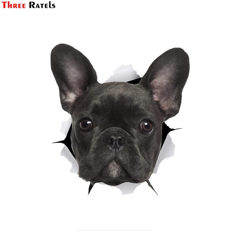 Three Ratels FTC-1068 3D Black French наклейка с бульдогом Dog Автомобильная для стены туалета