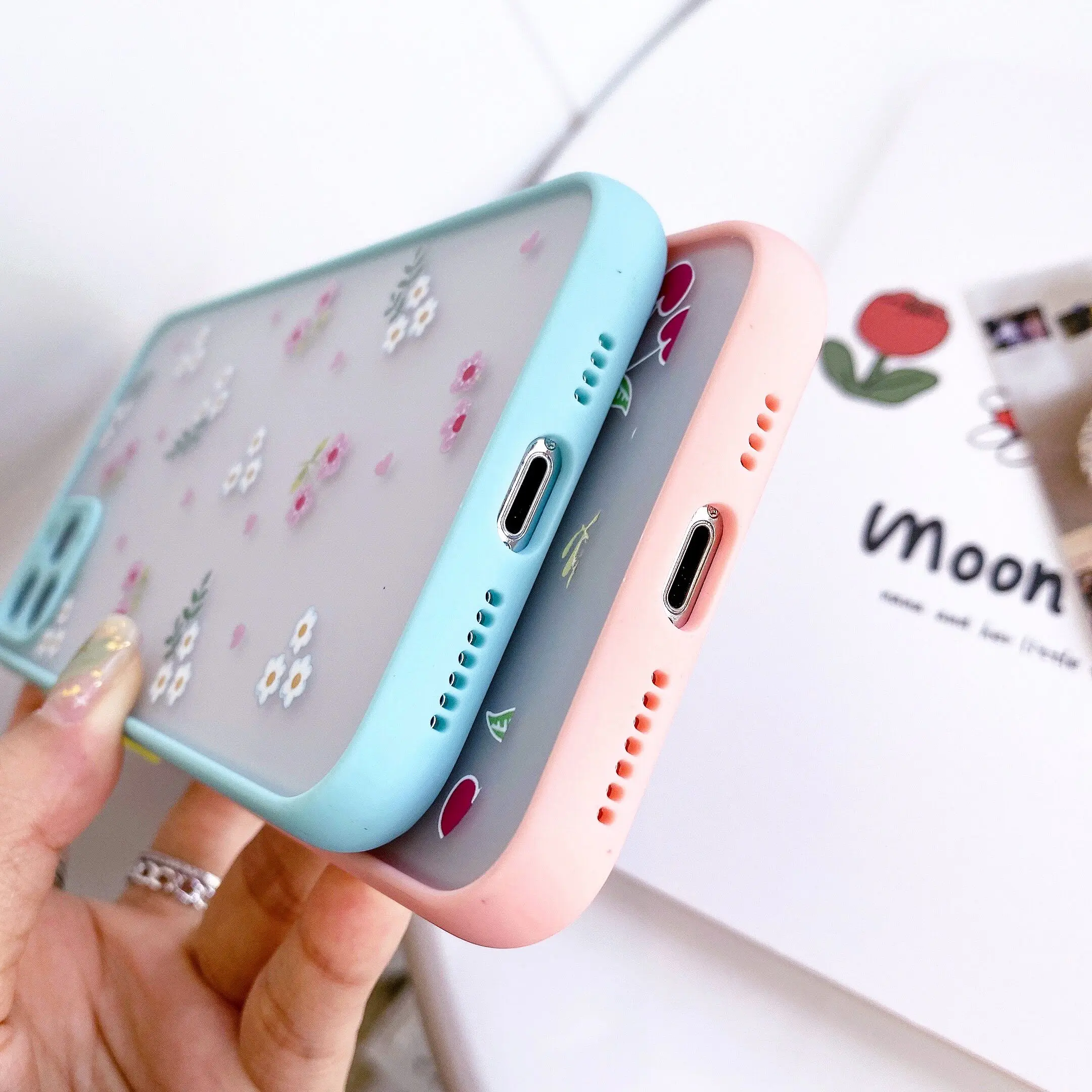 

Cute Fruit Cherry Matte Transparent Phone Case For iphone 12 1 1Pro Max 8 7 Plus SE2 Camera Protection Flower Clear Cover Capa