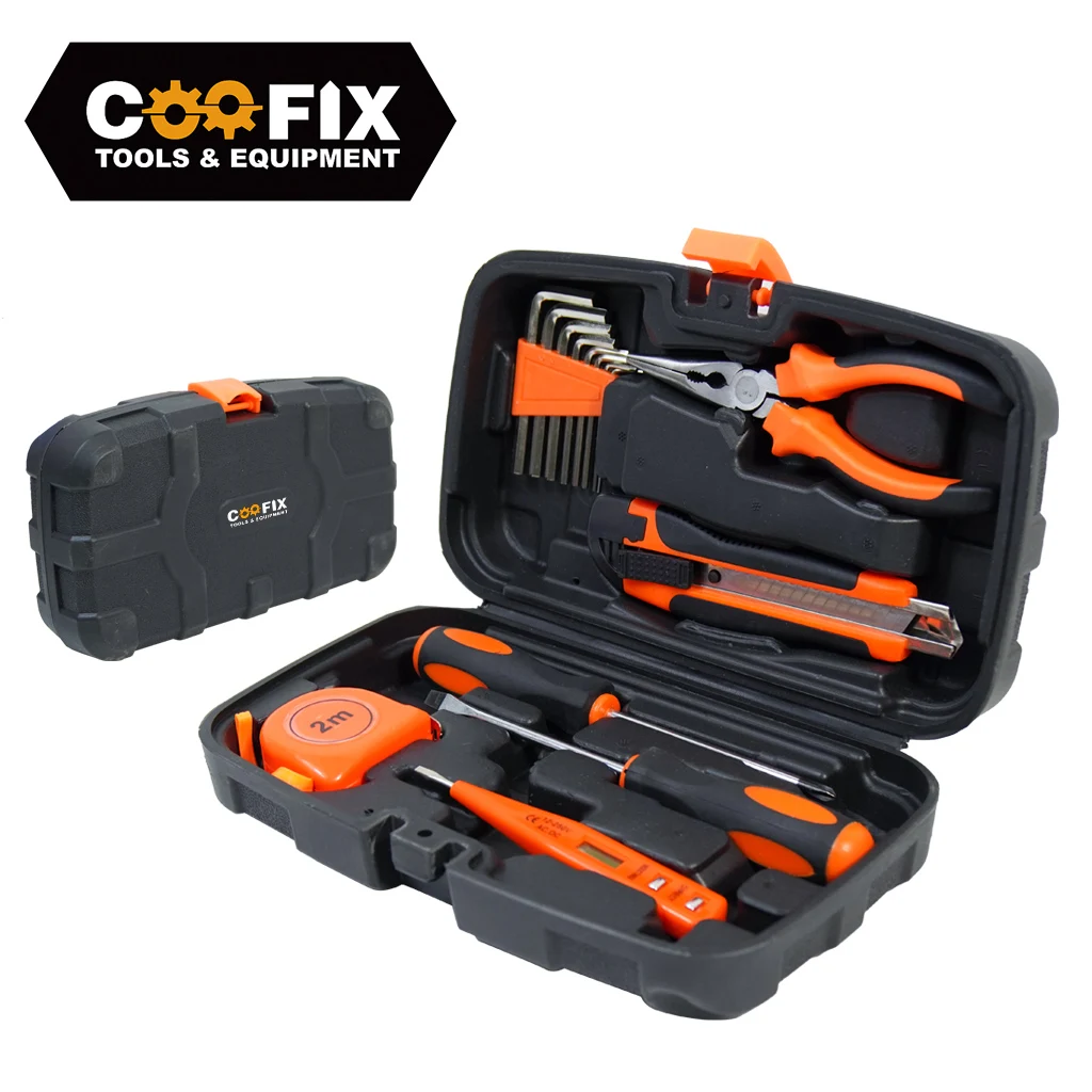 COOFIX 22/15 PCS Hand Tool Set Home Tool Set for Repair Tool Set Household Tool Kits With Toolbox Screwdrivers Pliers Knife Set
