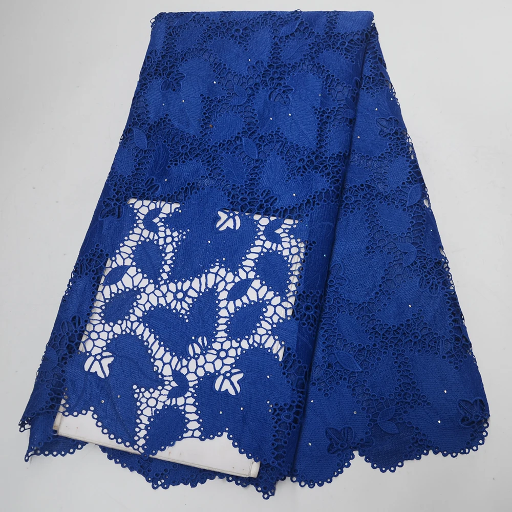2019 Королевский синий цвет химическое кружево в африканском стиле вышивка из