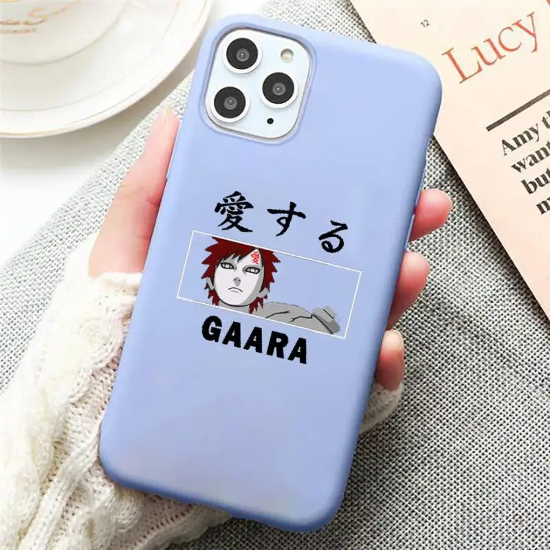 

Art Naruto Japan Anime Phone Case Candy Color Blue for iPhone 11 12 pro XS MAX 8 7 6 6S Plus X 5S SE 2020 XR