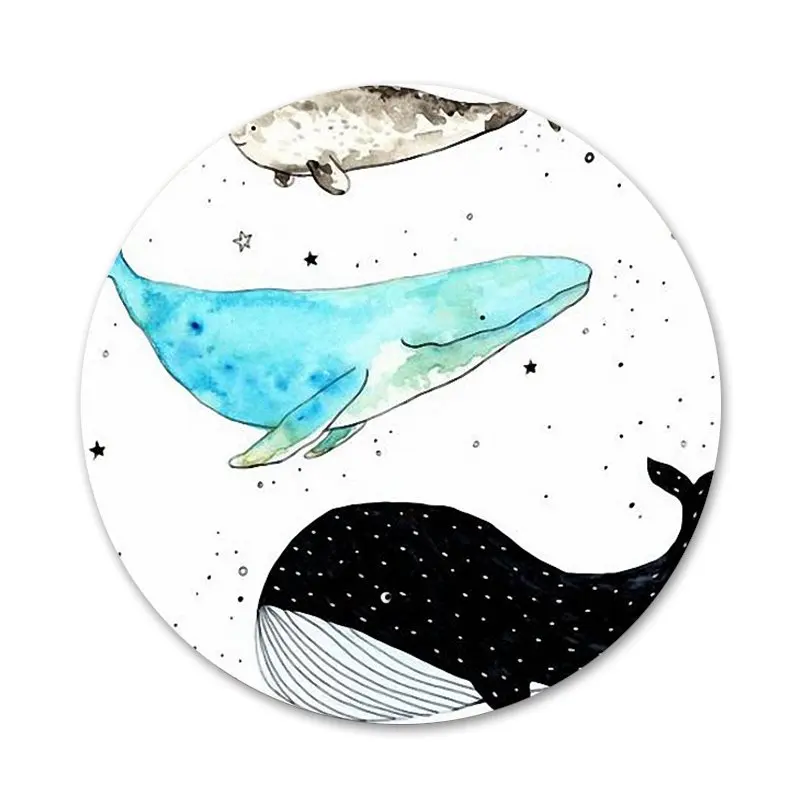 

58mm Ocean Whale Sharks fish Icons Pins Badge Decoration Brooches Metal Badges For Backpack Decoration