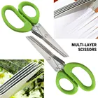 Многофункциональные Многослойные ножи из нержавеющей стали, многослойные кухонные ножницы, скальльон, резак, трава, листья, специи, инструмент для готовки, резка