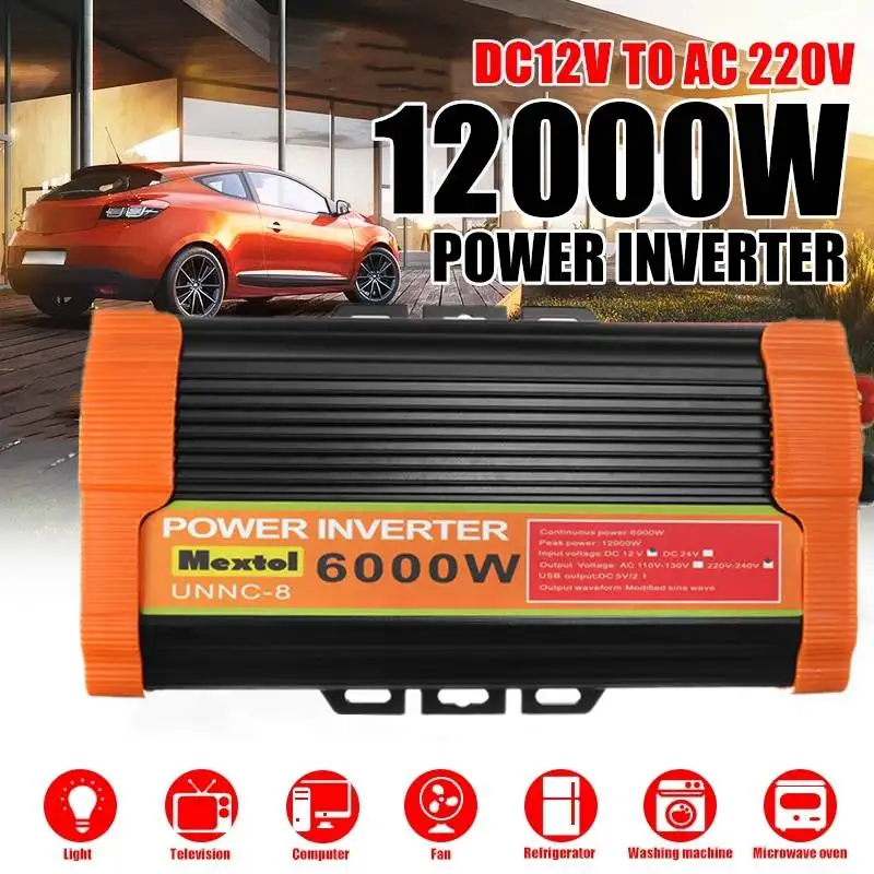 

Modified Sine Wave Inverter DC 12V To AC 220V 6000W-12000W Voltage Transformer Power Converter Solar Inverter Car Transformer