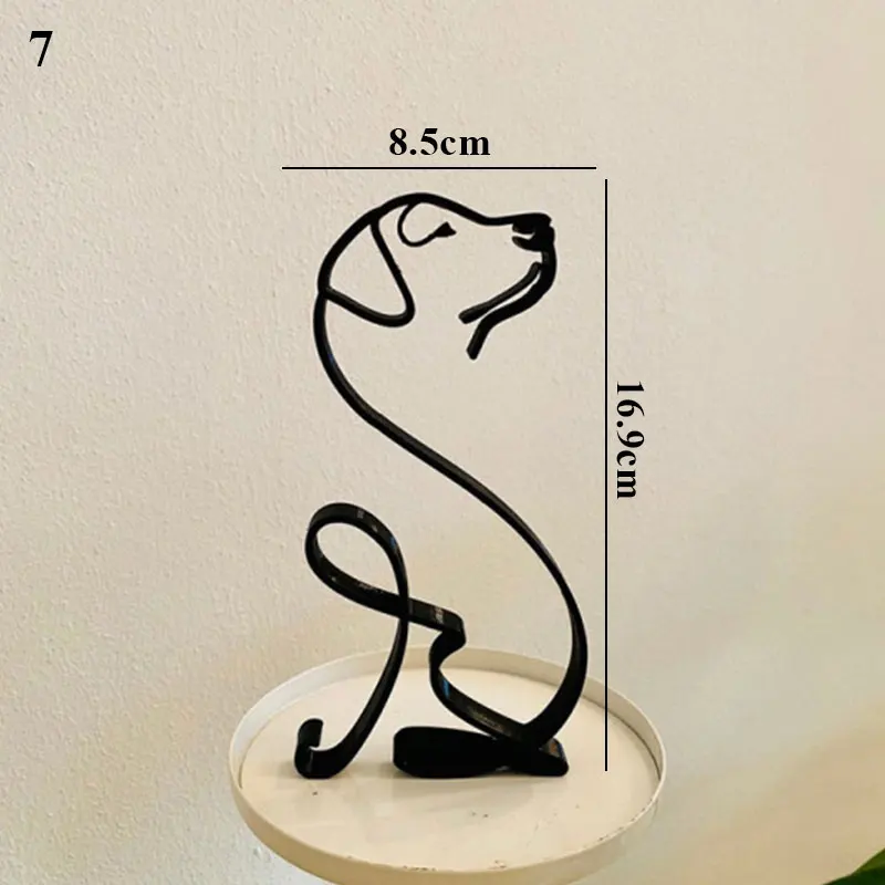Домашняя искусственная скульптура минималистская кошка собака металлические