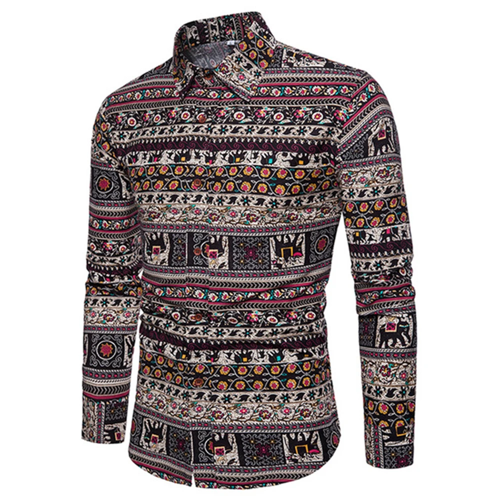 Shirt A047 Ручная роспись, Мужской комплект с длинным рукавом, праздничная одежда для джентльмена, повседневный костюм, осень, новая льняная одежда, 5XL, большие размеры, тонкие рубашки - Цвет: Shirt A047